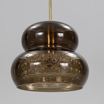 TAKLAMPA, "Bubblan", Carl Fagerlund, Orrefors, 1960-70-tal. Höjd 37 cm.