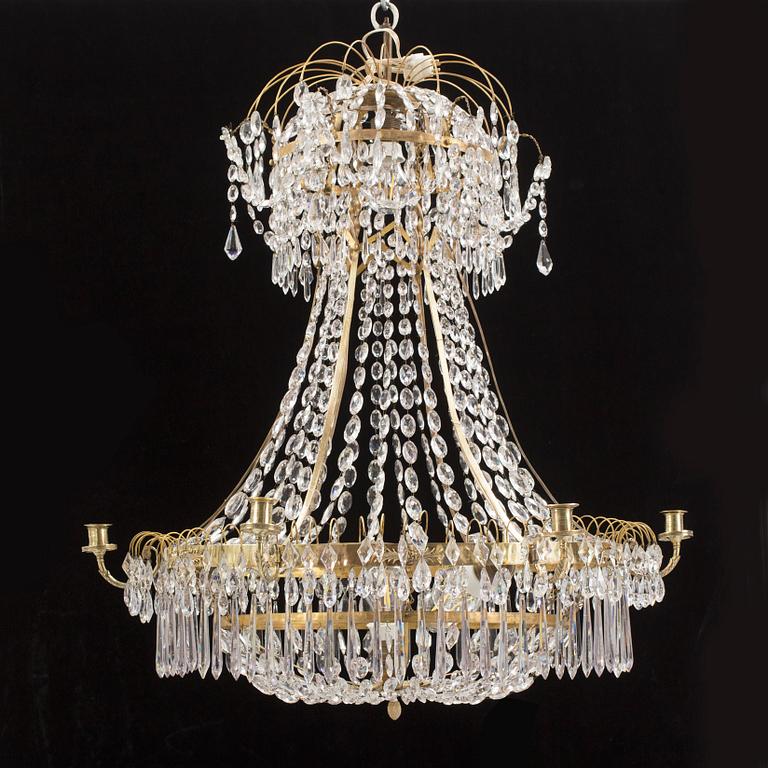 A late Gustavian chandelier, circa 1800.