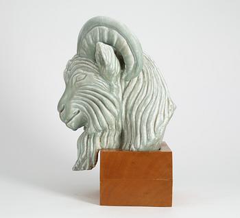 A Gunnar Nylund stoneware figure of a billy's head, Rörstrand.