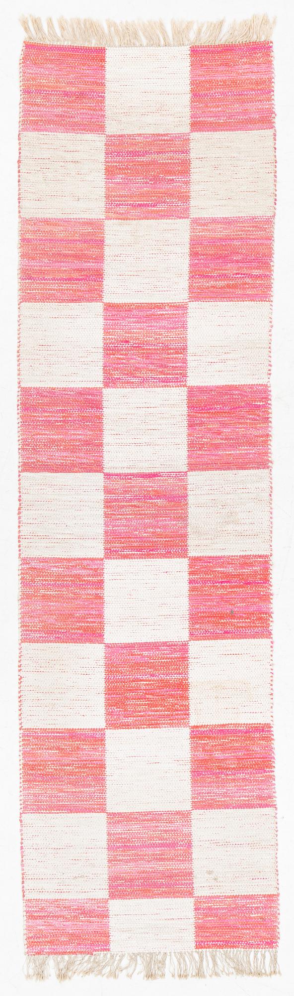 Margit Thorén, a double-woven rag rug runner, 'Schackrutan', Svenskt Tenn, c. 315 x 90 cm.