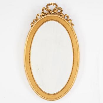 A Gustavian style mirror, mid 20th Century.