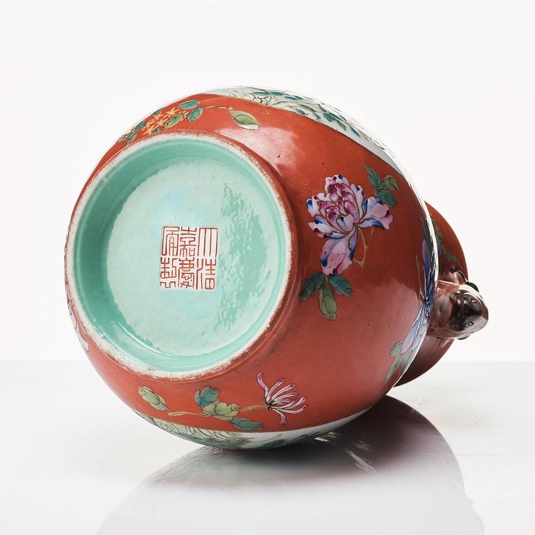 A famille rose vase, Republic with Guangxu mark.