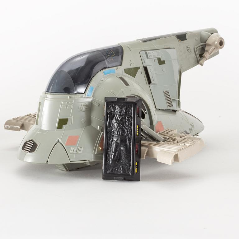 STAR WARS, Slave 1, Cloud Car, Vehicle Maintenance Energizer samt Tri-pod laser cannon i kartonger, Kenner, 1980-tal.