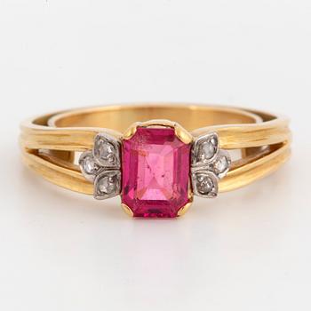 A W.A Bolin spinel and diamond ring.