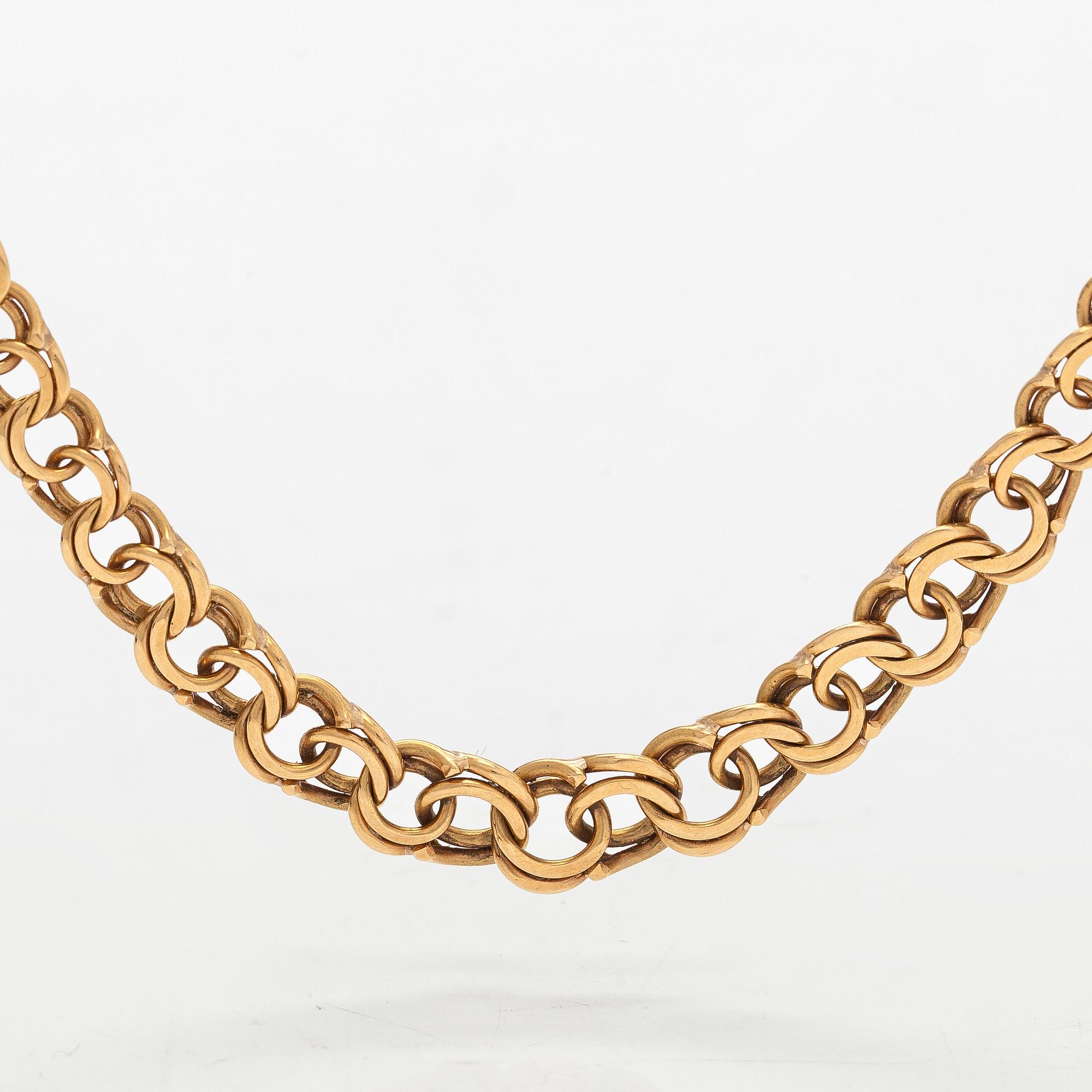 Kaulaketju, 18K kultaa, Bismarck-lenkki.