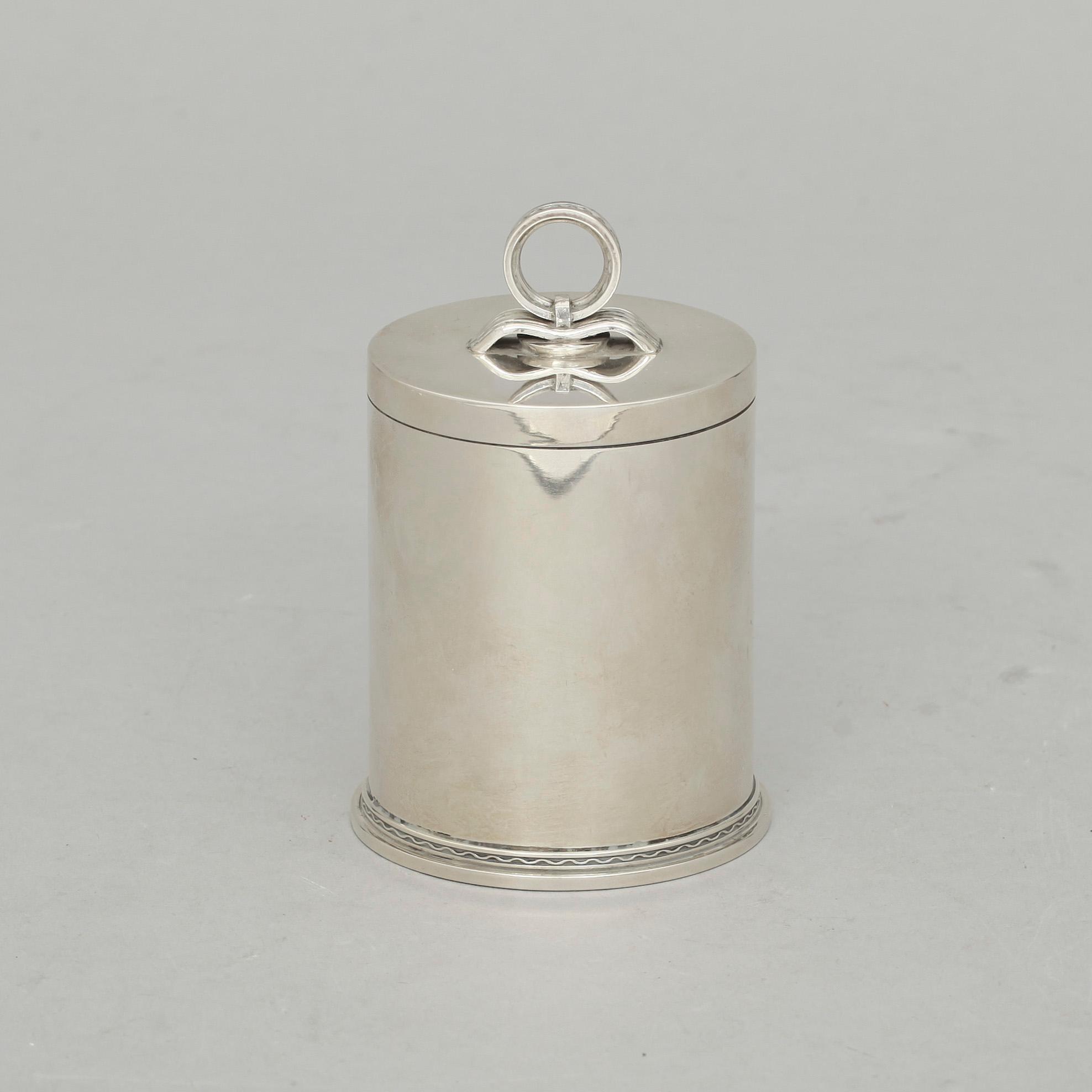 CIGARETTBURK med LOCK, sterling, Borgila, Stockholm 1954.