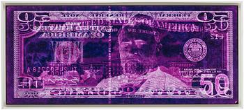 David LaChapelle, "Negative Currency: Fifty Dollar Bill Used As Negative", 1990 - 2008.