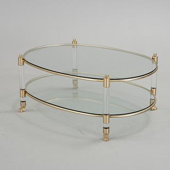 SOFFBORD, glas och mässing, omkring 1900-talets sista kvartal.