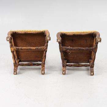 Stolar, ett par, senbarock. 1700-tal.