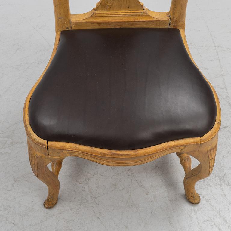 A Swedish rococo chair, later part 18th century.
