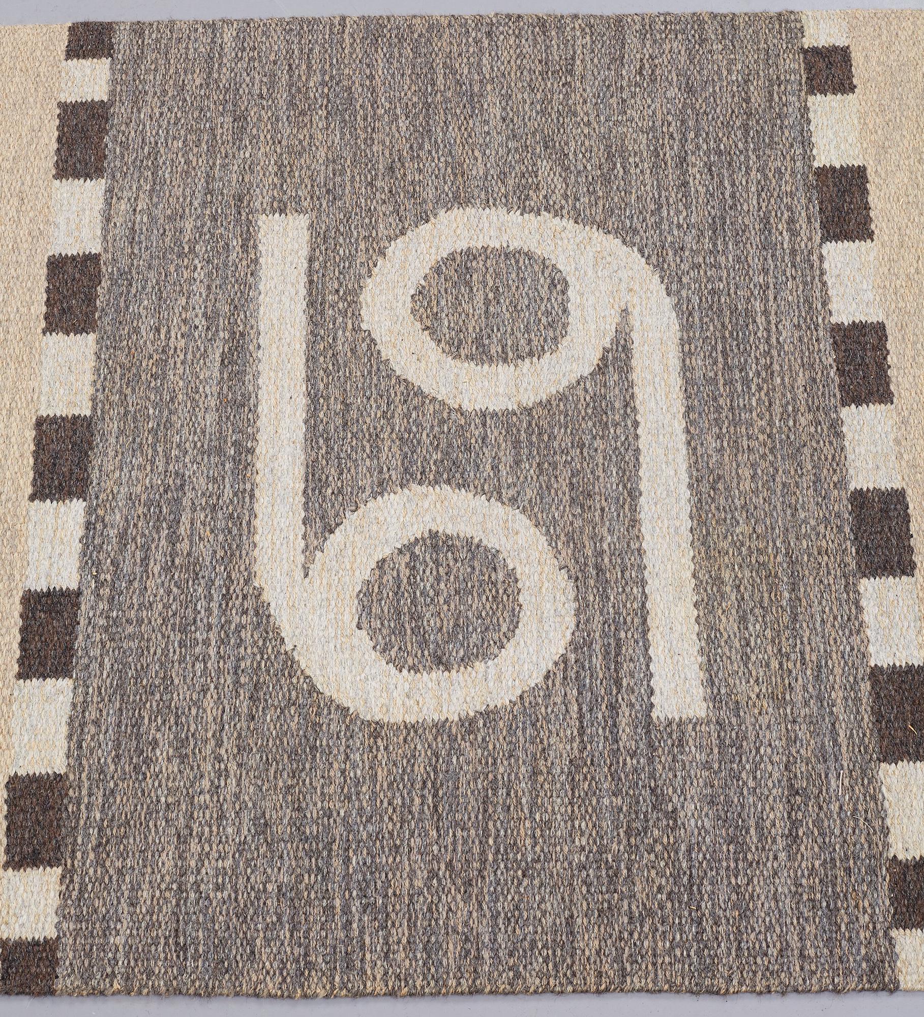Agda Österberg, GALLERIMATTA, avkortad, rölakan, ca 463 x 89,5 cm, vävd signatur AÖ.