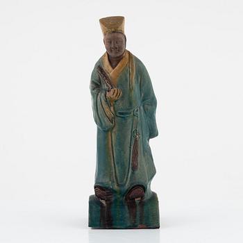 Takryttare, lergods, Mingstil, China, 1800-tal.