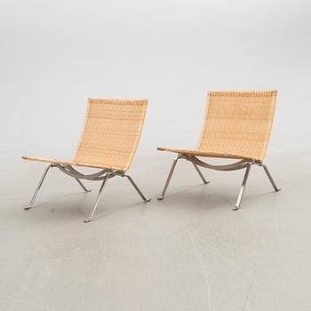 Poul Kjaerholm, armchairs, a pair, "PK22" for Fritz Hansen, Denmark, 2000.
