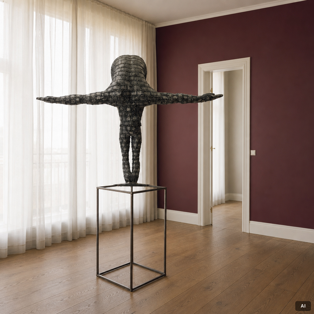 Dekorativ skulptur, patinerad aluminium, Art People Gallery Paris, 2000-tal.