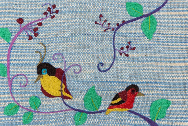 Six cushion covers, hand-embroidered Kelim, c. 40 x 60 cm.
