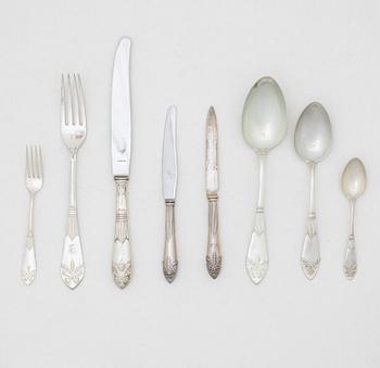 A 58-piece silver "Empire" flat ware set, C.G.Hallberg Stockholm/Otto Larsson Landskrona, Sweden, 1903-33.