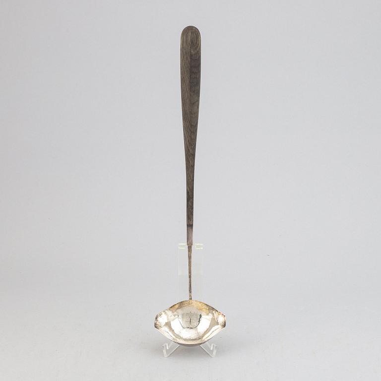 A sterling and wood punch ladle, mark of Anders Ericson, Kristianstad 1975.