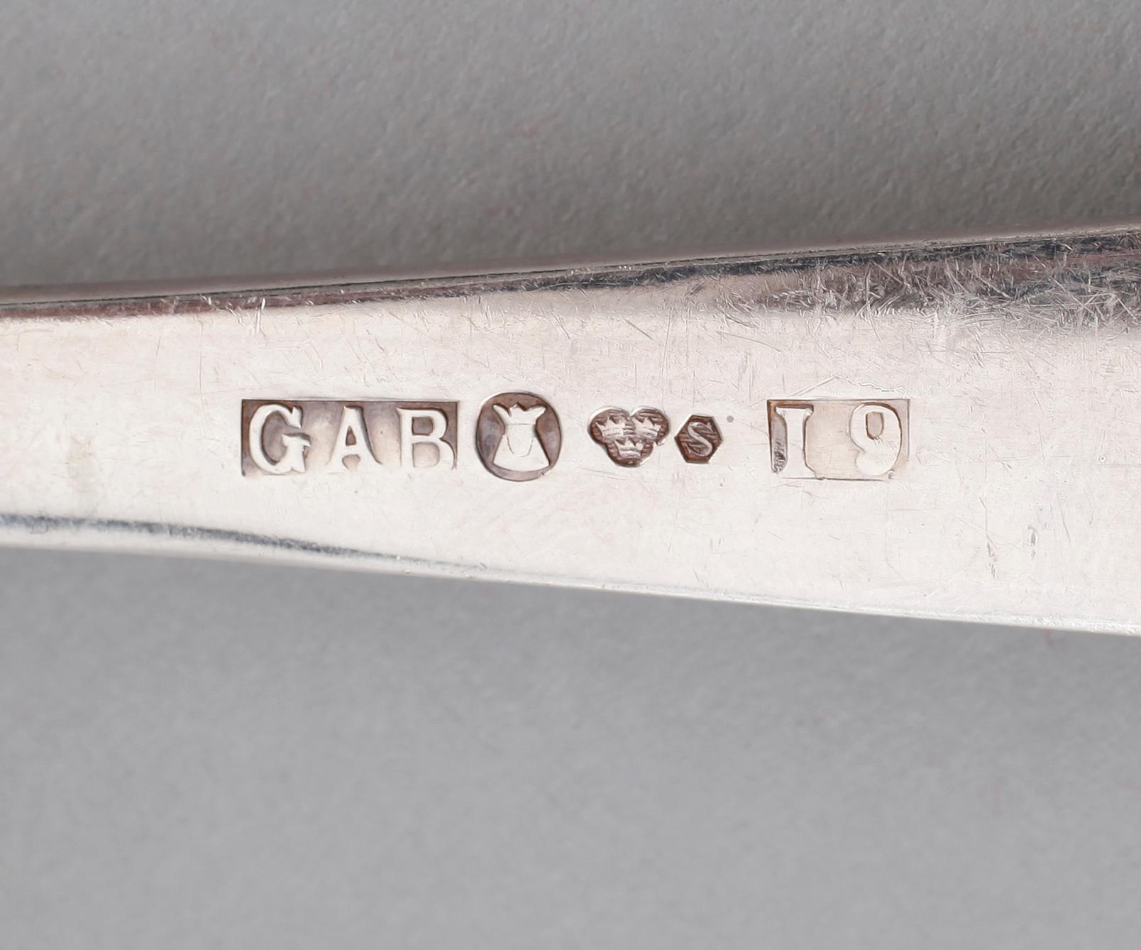 BESTICK, 85 delar, silver, GAB, Stockholm 1960-tal. Total vikt med stålblad ca 3848 gram.