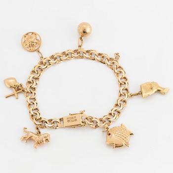 CHARM BRACELET, 18K gold.