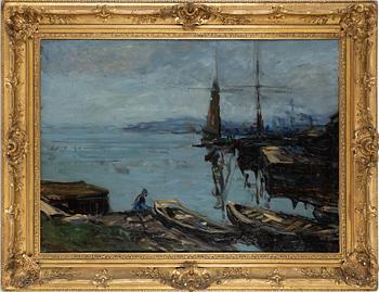 Julius Seyler, attributed, Harbour Scene.