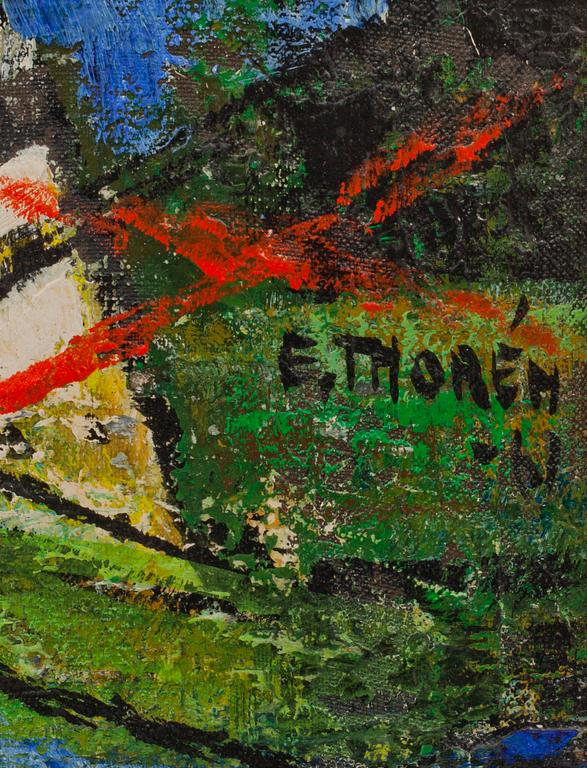 ESAIAS THORÉN, oljemålning på pannå, signerad och daterad -61.