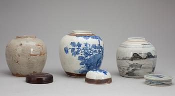 BOJANER, 3 st, porslin, Kina, 1800/1900-tal.