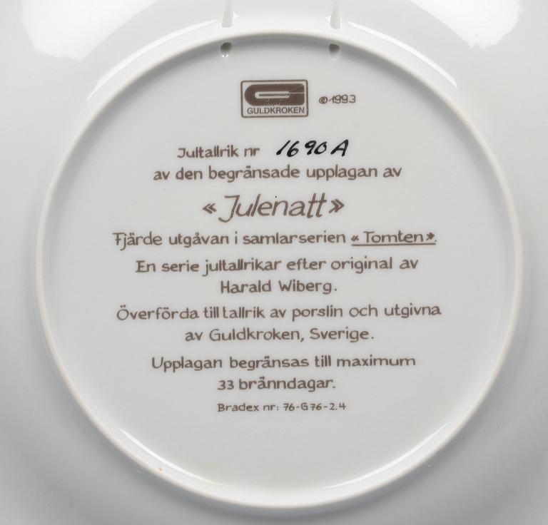 JULTALLRIKAR, 8 st, porslin, Guldkroken.