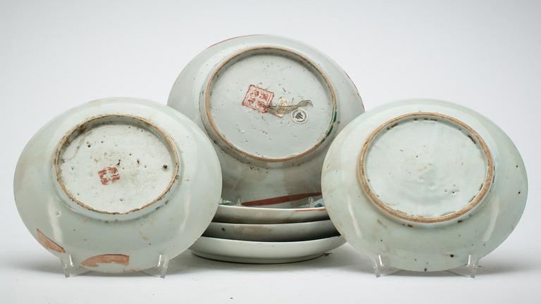 TALLRIKAR, 6 st, porslin. Kina, 1800-tal.