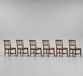 A set of six Russian Empire chairs, early 19th century.