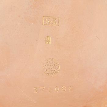 HERRFICKUR OCH KLOCKSTÄLL, 14k guld, boett märkt IWC, International Watch Company, Schaffhausen, 1900-talets första hälf.