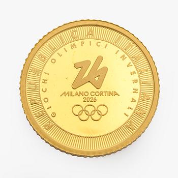 Coin, Milano Cortina 2026, gold 99.9%.