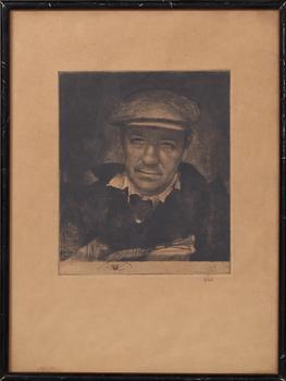 Axel Fridell · AXEL FRIDELL, torrnål, signerad med blyerts, daterad 1933.