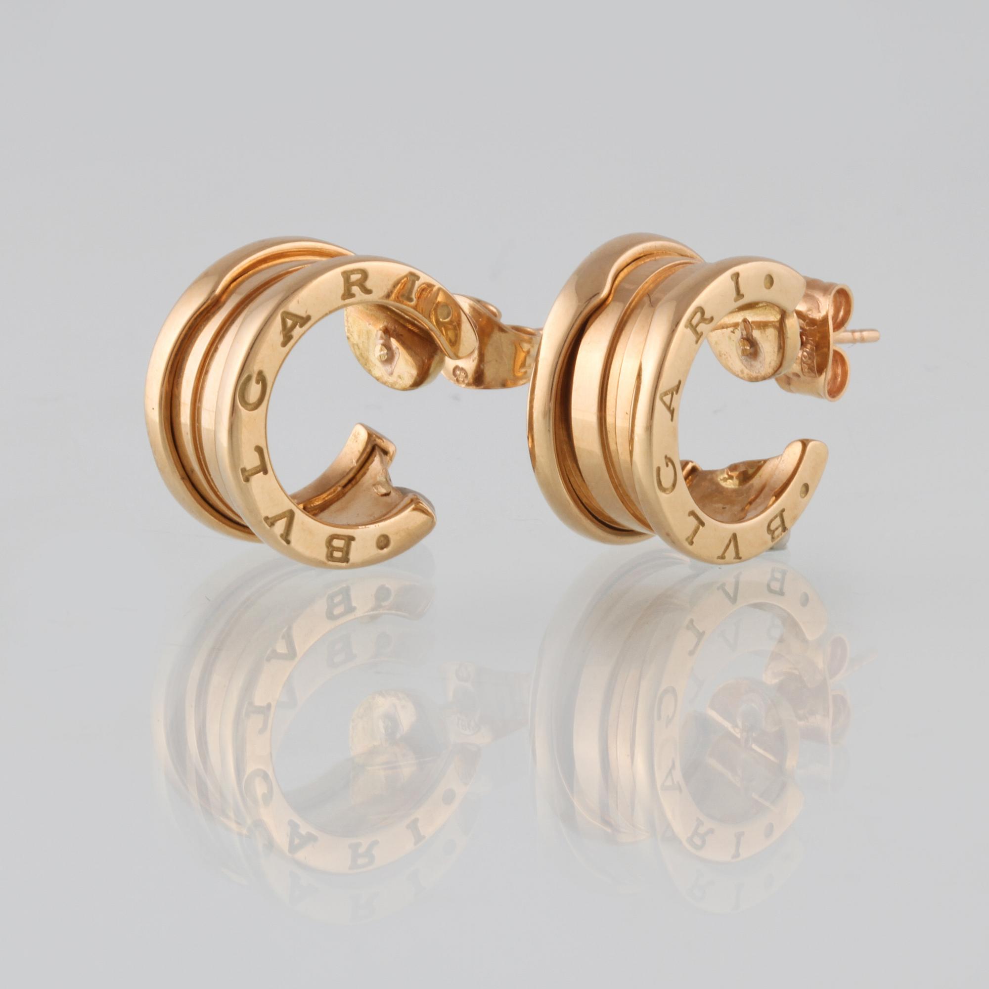 ÖRHÄNGEN, 18K guld, Bulgari, "Bzero1". Vikt 16 g.