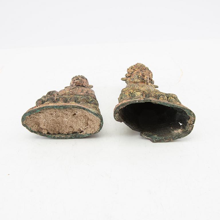 Buddha, 2 pieces, Southeast Asia, circa 1900.