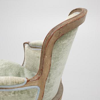 A Louis XV-style Bergère, 20th century.