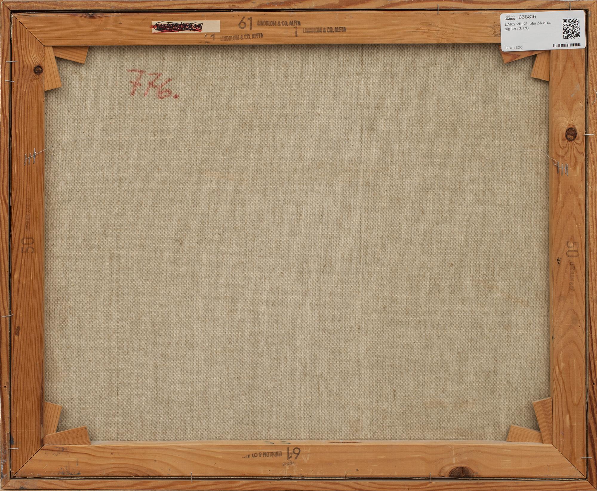 LARS VILKS, olja på duk, signerad.