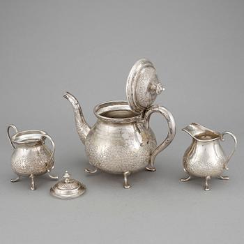 SERVIS, 3 delar, silver, svenska importstämplar, 1900-talets andra hälft. Vikt ca 1175g.
