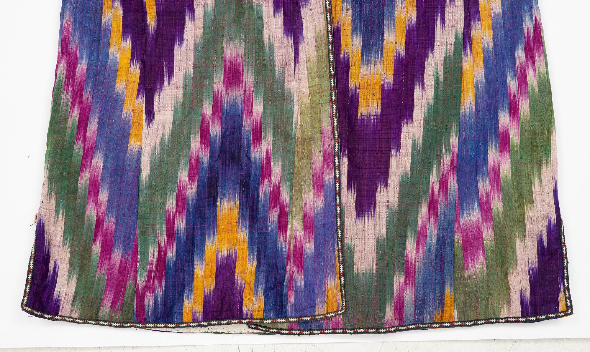 A silk Ikat Chapan, Central Asia, 1880s.