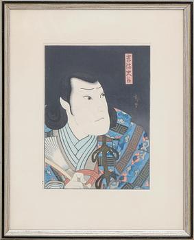 Gosotei Hirosada, actor portrait, mid-19th century Japan.