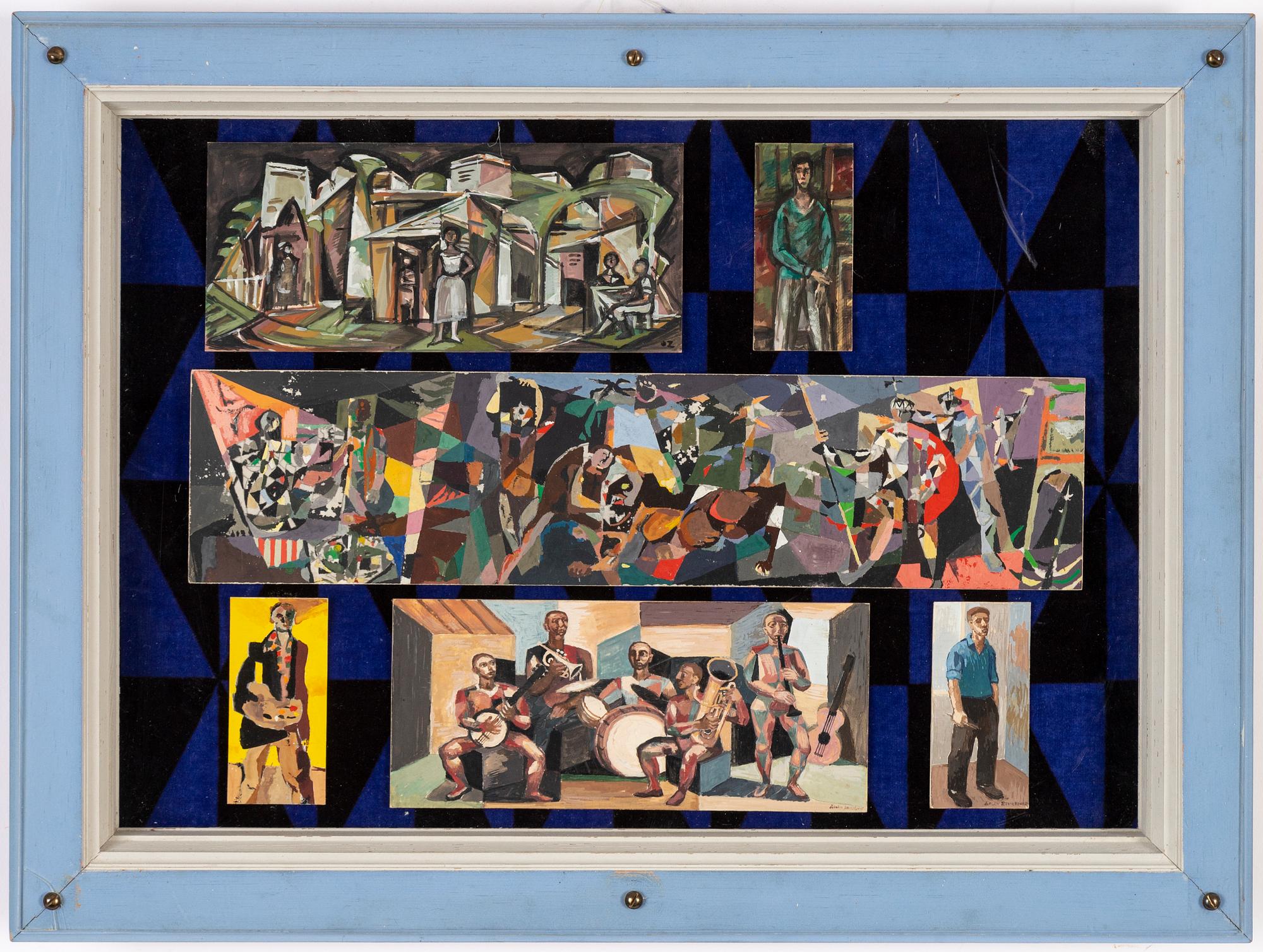 Jörgen Zetterquist,  Olle Zetterquist & Leif Knudsen, gouach, 6, signed.