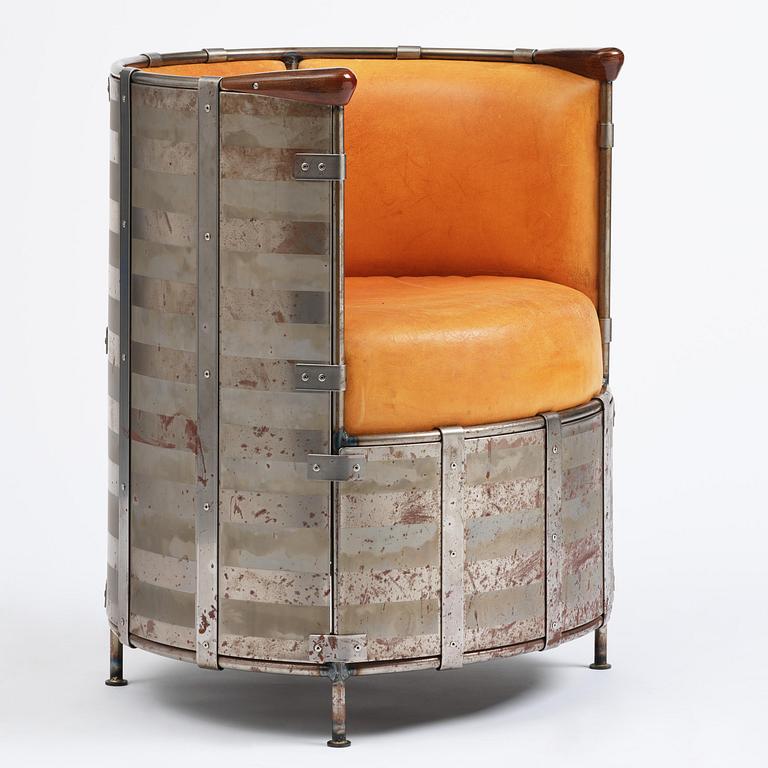 Mats Theselius, an "Älgskinnsfåtöljen" armchair, ed. 230/360, Källemo, Värnamo, post 1991.