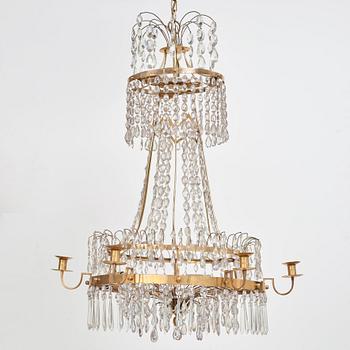 A late Gustavian seven-light chandelier, circa 1800.