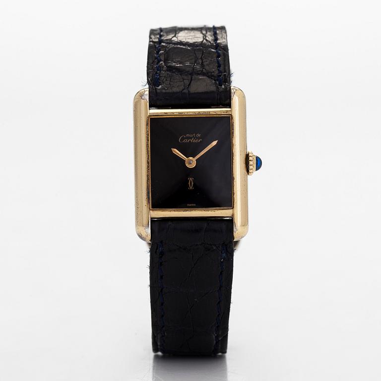 must de Cartier, Tank, wristwatch, 20.5 x 20 (28) mm.