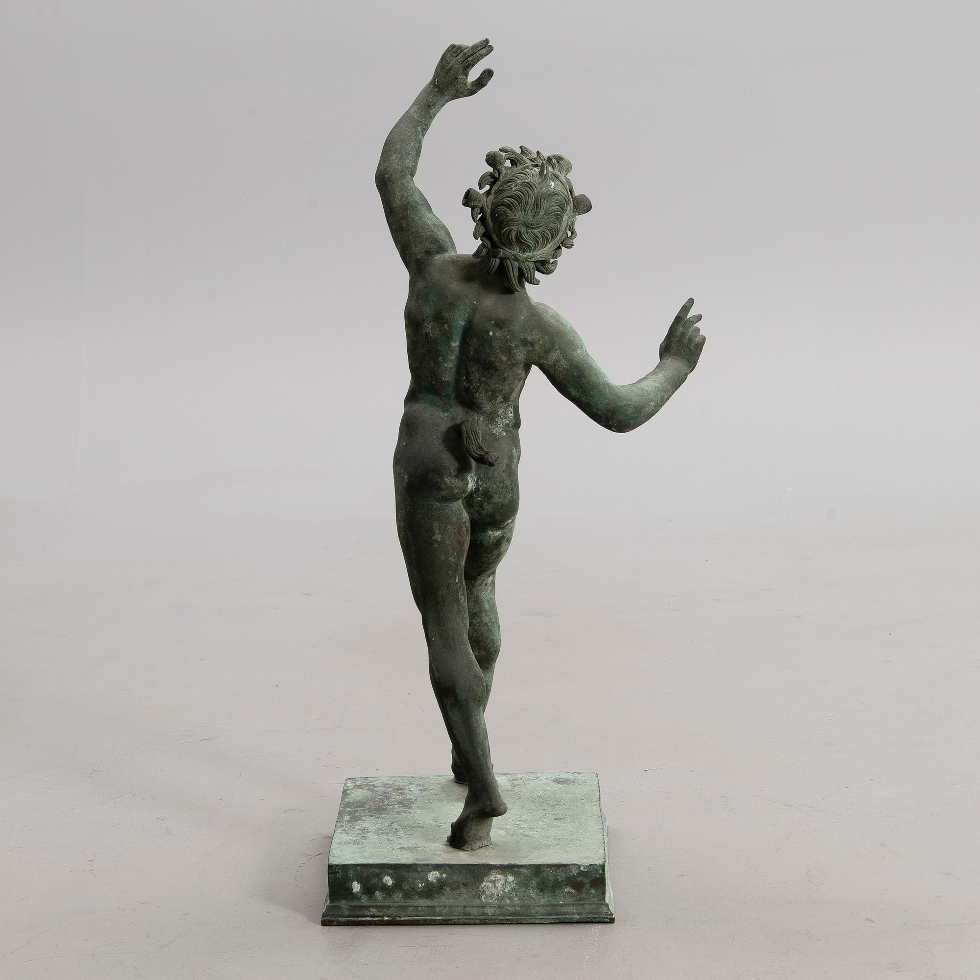 A 19th century Dancing Faun bronze sculpture.