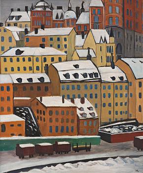 383. Hilding Linnqvist, A Stockholm winter scene.