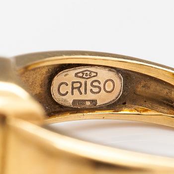 An 18K gold ring with a lapis lazuli. France.