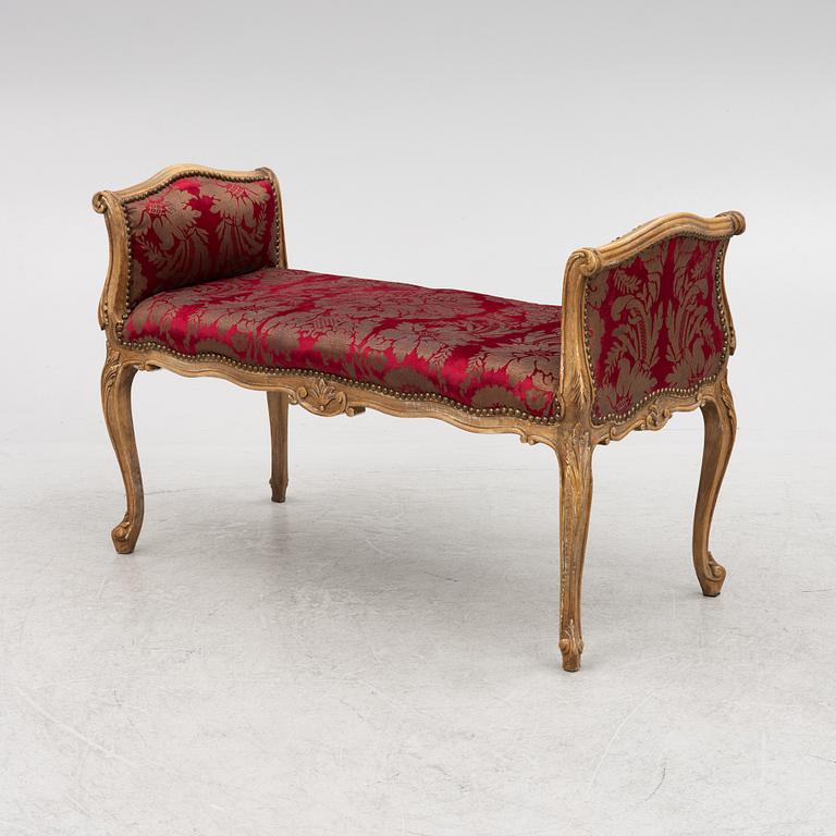 A Rococo style bench, 20th Century.