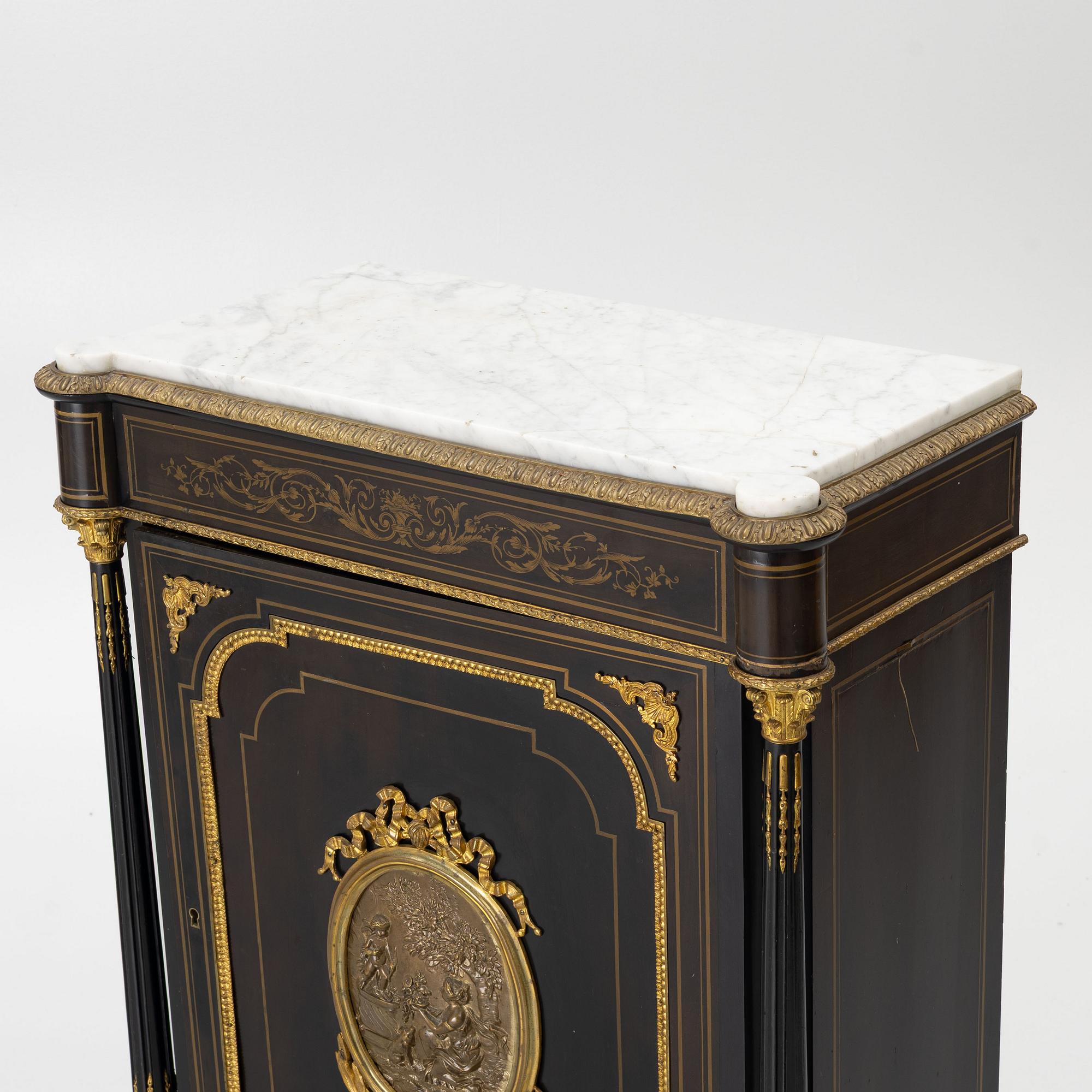 A Louis XVI style cabinet, France, late 19th Century.