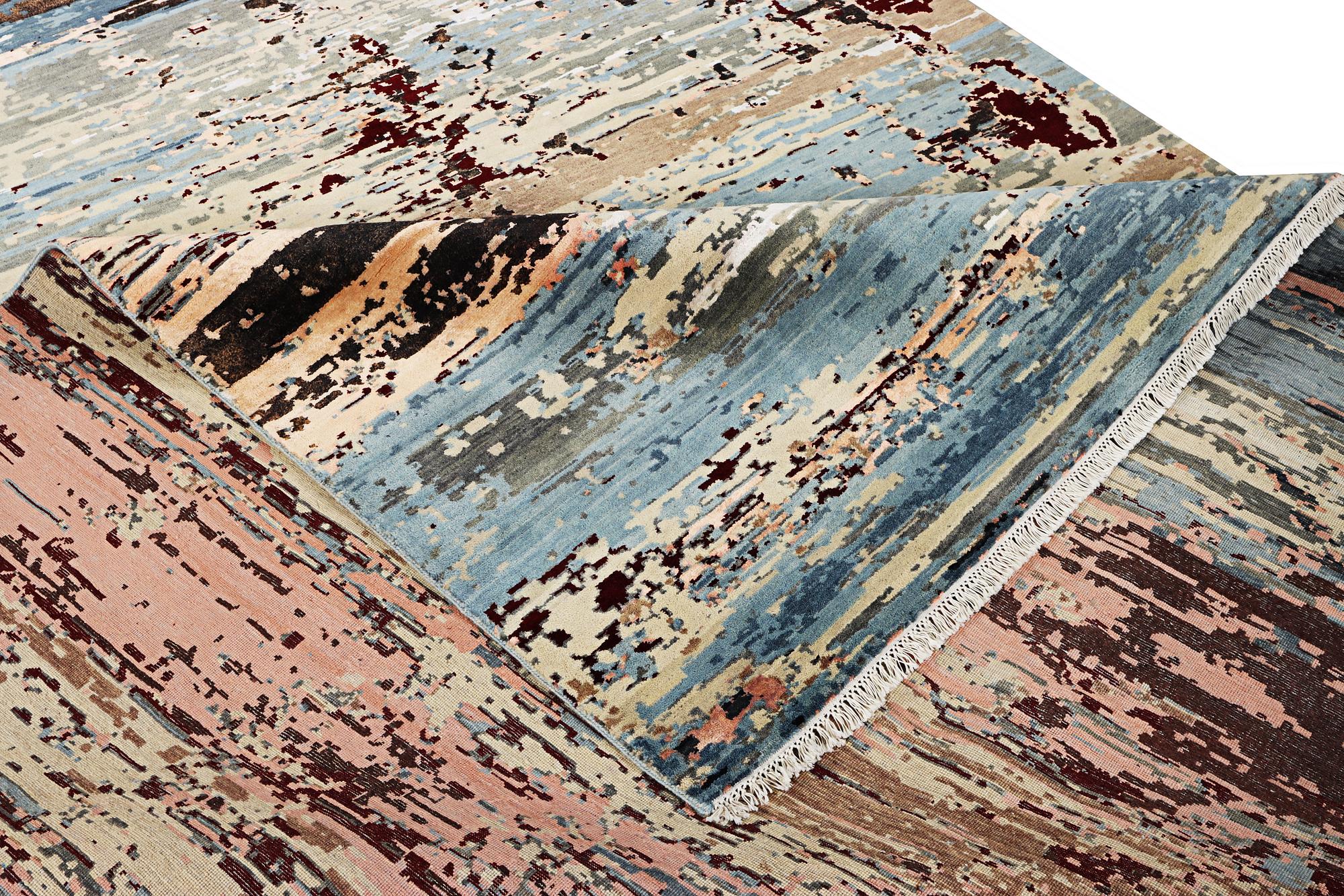 An oriental carpet with modern design, ca. 377 x 277 cm.