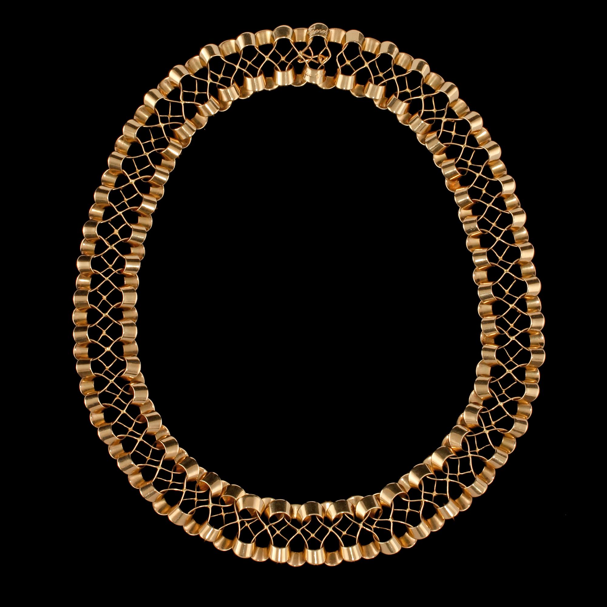 COLLIER, 18k guld, Theresia Hvorslev, Alton, Falköping. Vikt 49 cm.